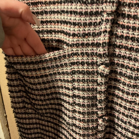 Zara Blogger Favorite Tweed Pink Longline Button Front Preppy Classy Cardigan C8 - Picture 4 of 4